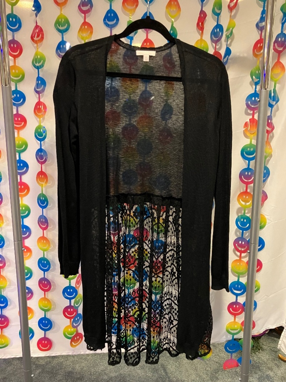 LC Lauren Conrad Mixed-Media Open-Front Duster Cardigan (Medium)
